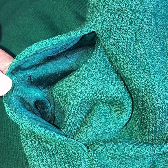 Vintage Womens St. John by Marie Gray Green Knit Hi Waisted Straight Pants sz 6 - Picture 8 of 12